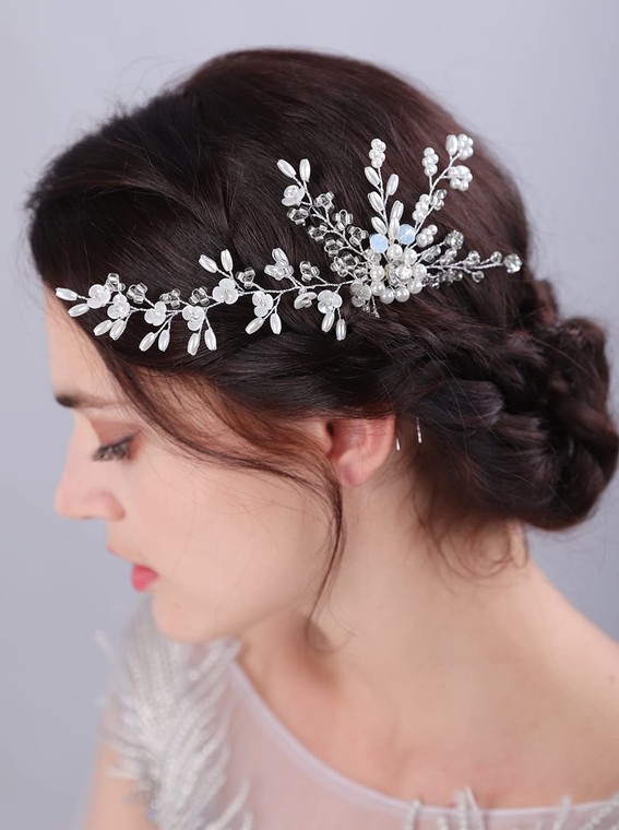 JWICOS Bridal Hair Pins Pearl Wedding Hair Clips Wedding Hair Accessories for Brides and Bridesmaids(Pack of 1)