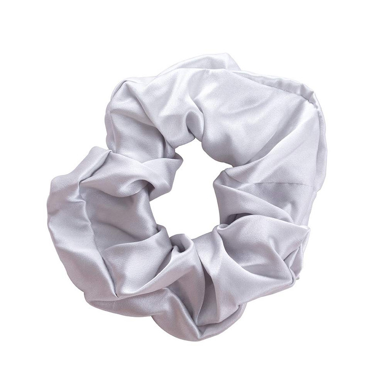 Vividmoo Mulberry Silk Scrunchies-Hair Ties-Ropes Hair Bands, Silver Grey