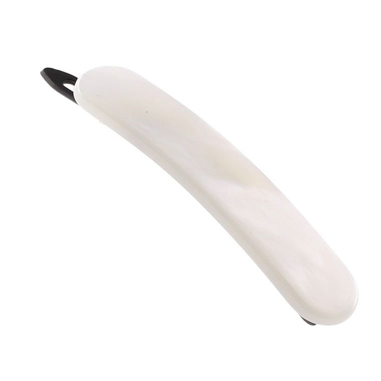 Camila Paris CP2822 French Hair Barrette Clip for Girls, Handmade, White, Metal-Free Closure Strong Hold Grip Hair Clips for Women, No Slip and Durab