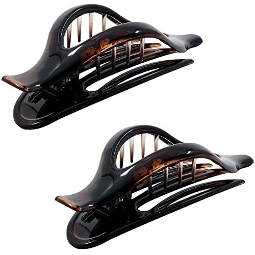 Camila Paris CP2372 2PK French Hair Clips, Large Slide Hair Clips for Volume Hair, Strong Hold No Slip Grip, Girls Hair Claw Clips for Women, Durable