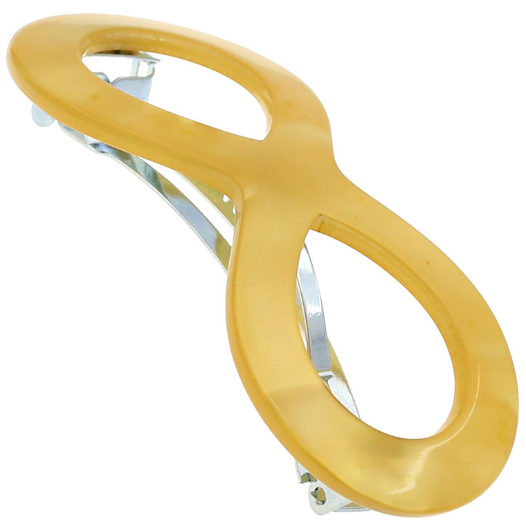 Camila Paris CP3414 French Hair Barrette Clip for Girls, Handmade, Yellow, Strong Hold Grip Hair Clips for Women, No Slip and Durable Styling Girls H