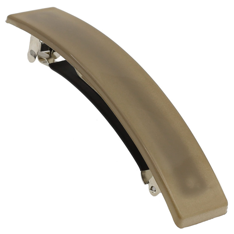 Camila Paris CP3385 French Hair Barrette Clip for Girls, Beige Rubberized Metal Clasp, Strong Hold Grip Hair Clips for Women, No Slip Durable Styling