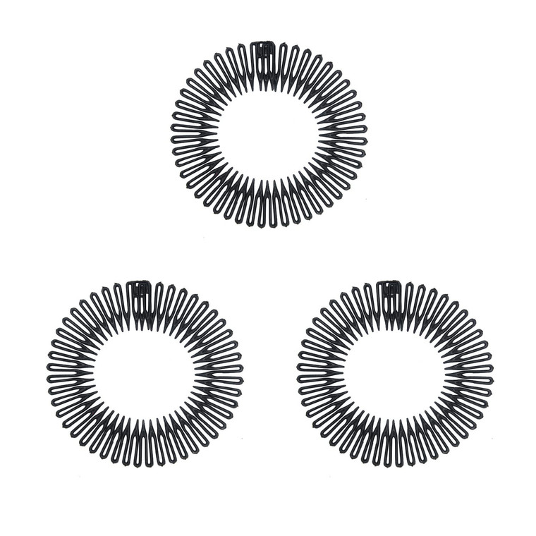 Pinksee 3pcs Stretch Flexible Hair Combs Headband Tooth Headband For Women