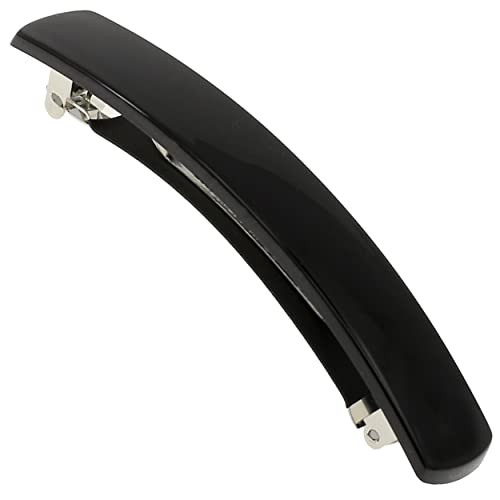 Camila Paris AD819 French Hair Barrette Clip for Girls, Black, Automatic Metal Clasp Strong Hold Grip Hair Clips for Women, No Slip and Durable Styli