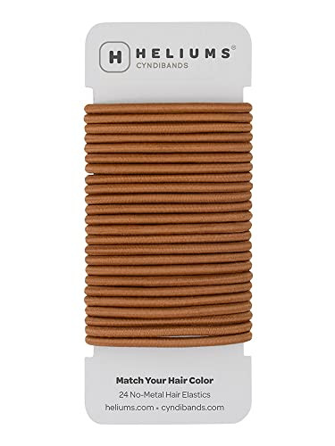 Cyndibands Elastic Hair Ties - Ginger Redhead - 24 Count, 4mm x 1.75 Inch Diameter Ponytail Holders