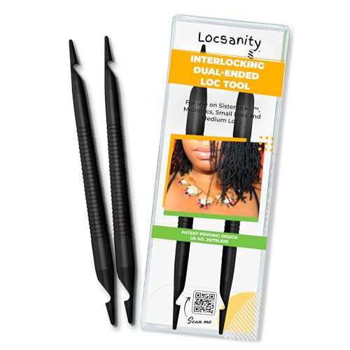 Locsanity Interlocking Tool for Locs - Dual-Ended Metal Dreadlock Crochet Needle - Sisterlock Retightening Tool, Loc Maintenance - Hair Styling Dread