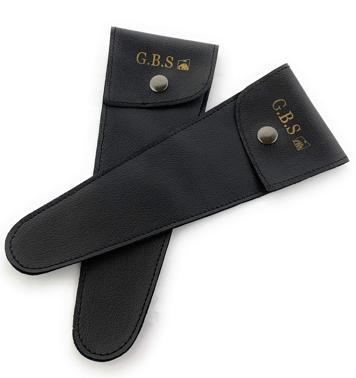 G.B.S Set of 2 Leather Pouch Scissors, Black