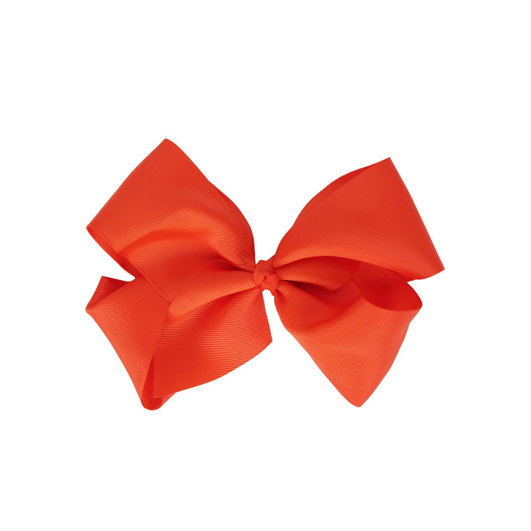 5.5 Inch Grosgrain Hair Bow Clip For Woman And Girls (Orange)