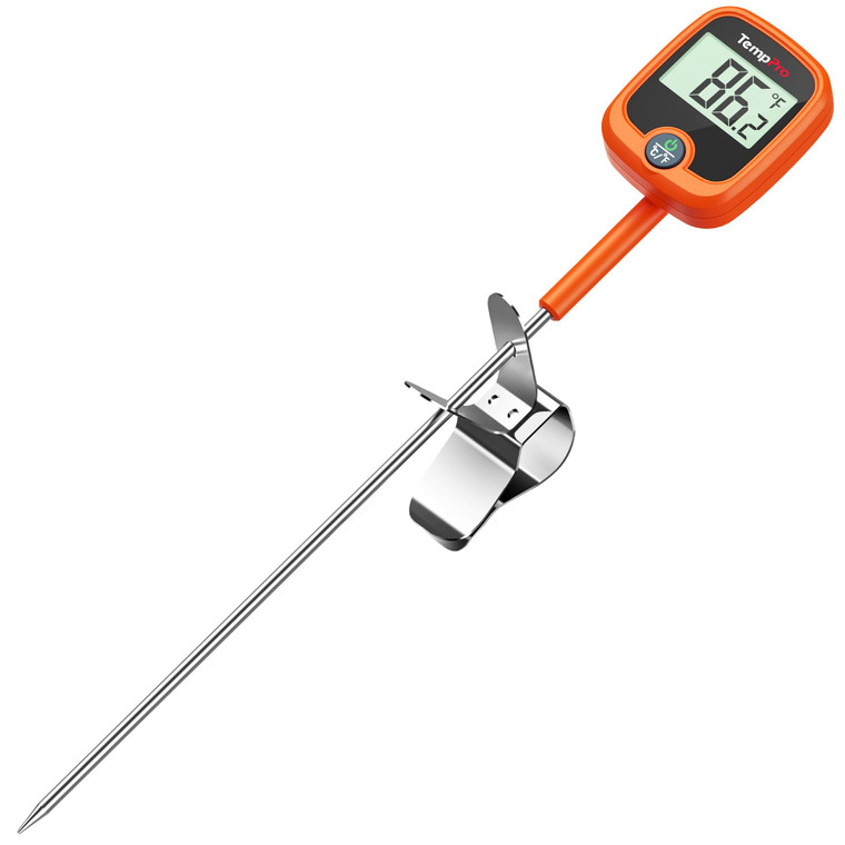 TempPro TP509 Candy Thermometer with Pot Clip, 10" Long Probe Instant Read Meat Food Thermometer with LCD, Cooking Oil Deep Frying Thermometer for Ca
