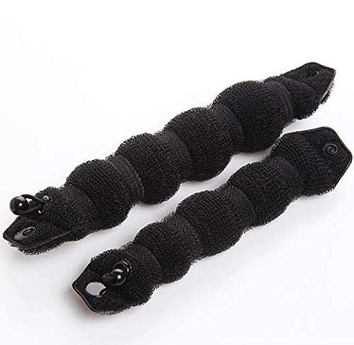 DNHCLL Set of 2 Black Magic Hair Styling Styler Hot Hair Donut Bun Ring Styler Maker for Women Lady Girls (1 large+1 small)