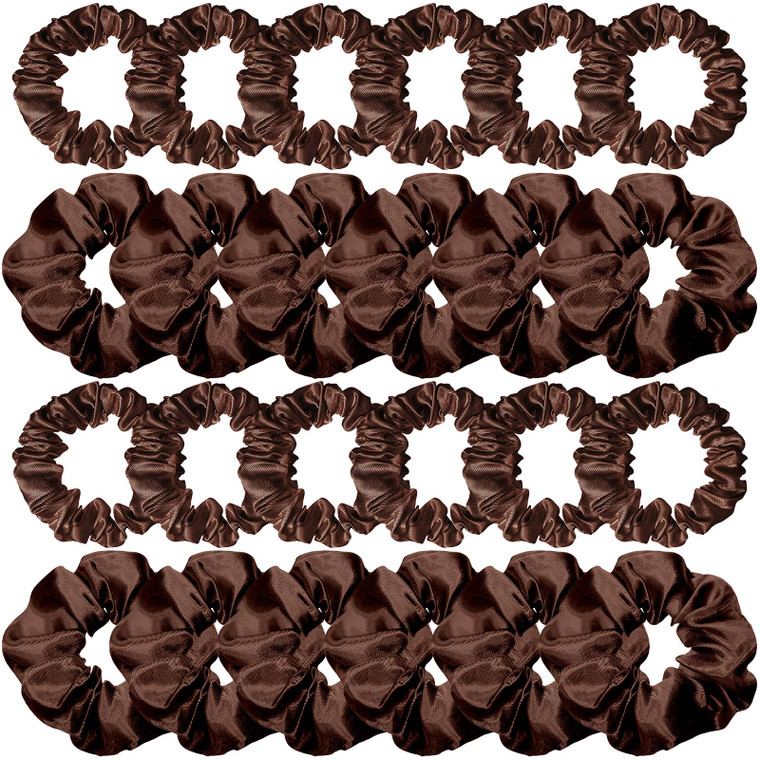 24 Pieces Satin Hair Scrunchies Silky Elastic Hair Bands Skinny Solid Hair Ties Ropes Ponytail Holder for Women Girls Hair Accessories Decorations, 2