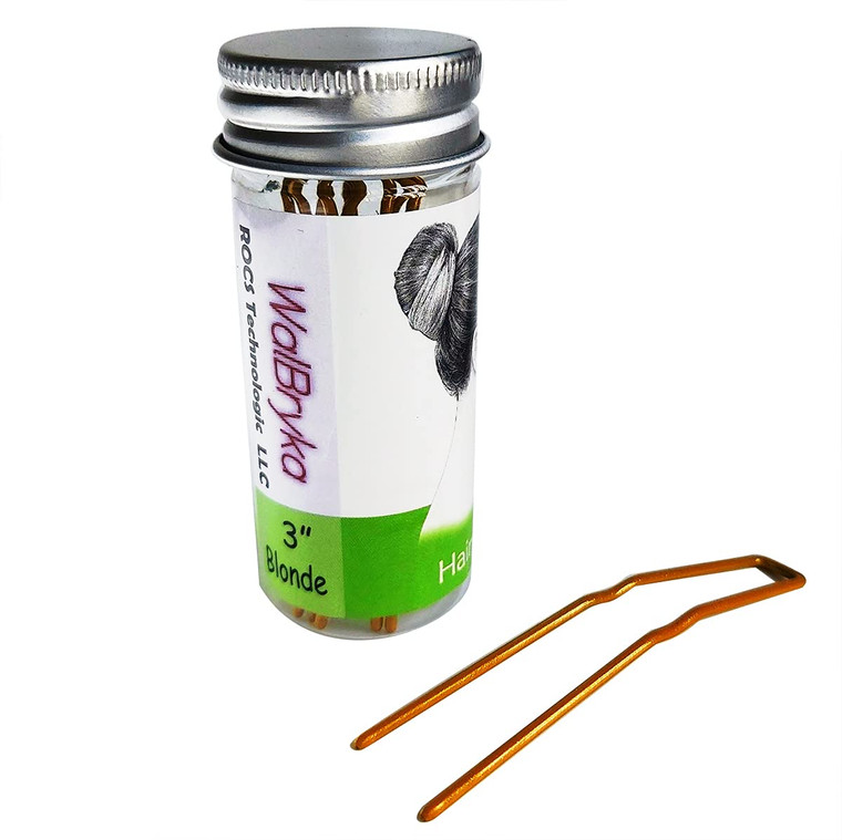 Hairpins for Bun ROCST Bobby Pins Clips for Ballet Woman girl Hairdressing salon (2 inch, Brown12pcs) (Blonde, 2.5 inch (Pack of 12))