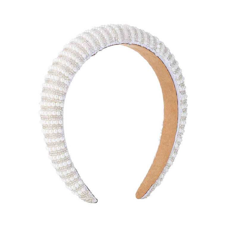 FEDANS Pearl Headbands for Women Fashion White Head Band Design Bridal Elegant Wedding Headwear Wide Hairbands For Girl