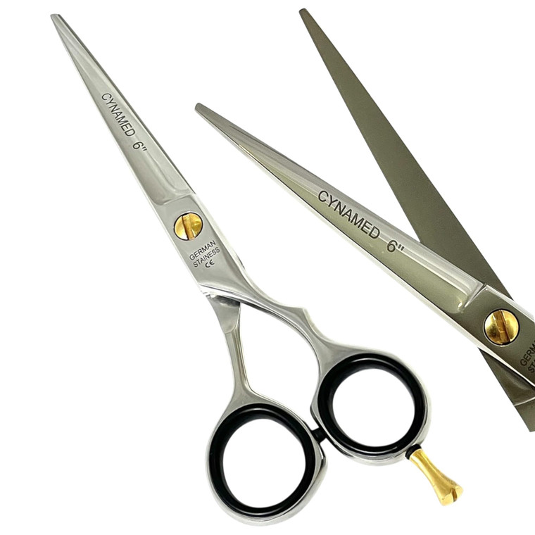 German Professional Barber Scissors Shears With Polished Finish Size 6 Inches Cynamed