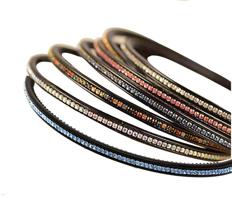 Suoirblss 6 PCS Fashion Rhinestone Hard Headbands Narrow Headband Headwear With Teeth Hair Hoop Head Band Hair Band for Women Lady Girls