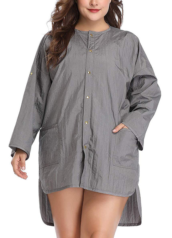 Hairdresser Grooming Smock for Men and Women, Barber Jackets Apron for Dog Groomers, Salon Hair Stylist, Nail Tech-Grey