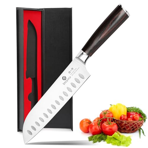 imarku Chef Knife 7 Inch Kitchen Knife Ultra Sharp Santoku Knife - High Carbon Japanese Chefs Knife, Kitchen Gadgets 2025, Apartment Essentials, Birt