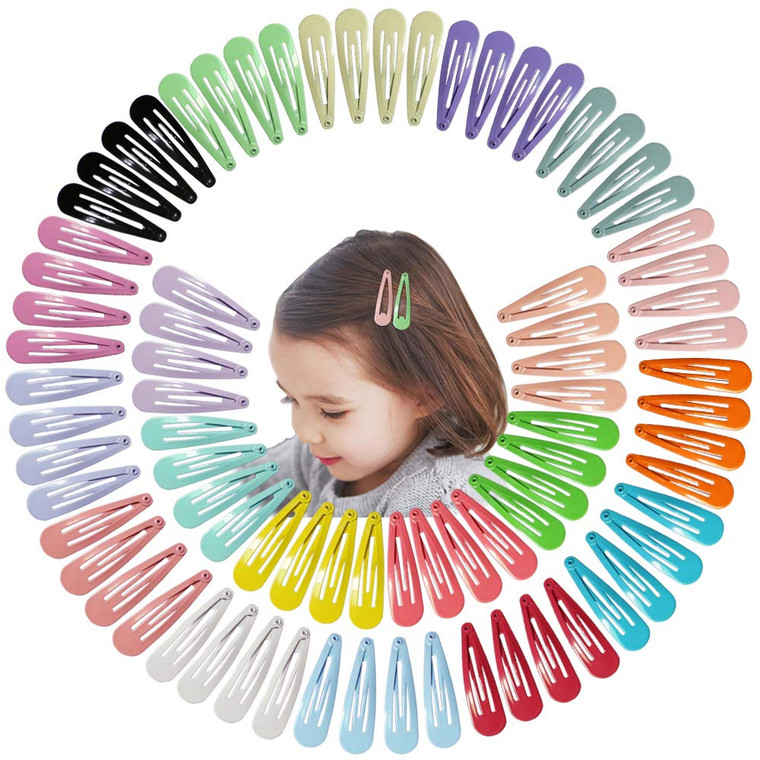 JIARON 80PCS Hair Clips, 2 Inch Non-Slip Metal Hair Barrettes for Girls, Kids, Baby and Women. (20 Colors)