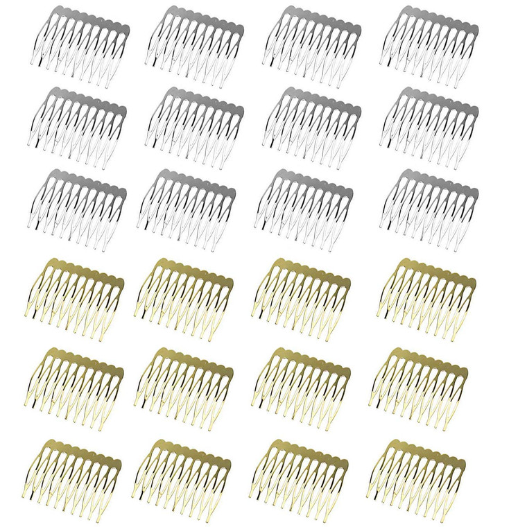 30pcs 10 Teeth Hair Combs Metal Wedding Veil Hair Combs Pins Clips for DIY Jewelry Making Crafts