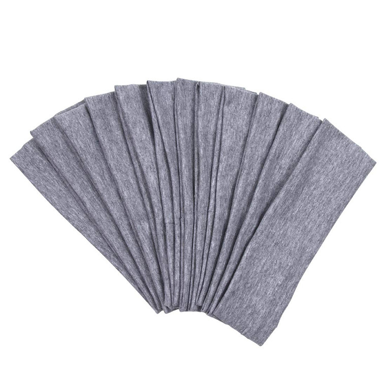 Headbands Hairband Cotton Soft and Stretchy Elastic Solid Color 12 Pcs Per Lot (Grey) Middle