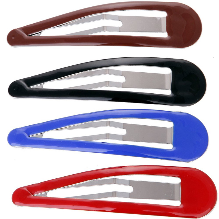 LONEEDY Pack of 10 Large Metal Stoving Varnish Hair Snap Clips,3.5 inch Long No-slip Hair Clips Barrettes For Women and Girls (Mixed color)