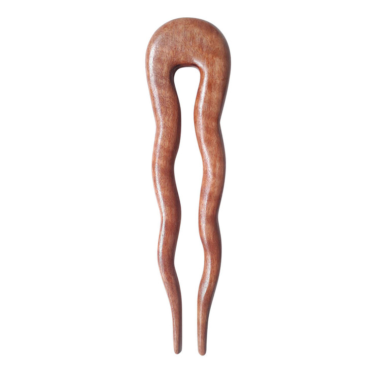 MaryCrafts Wooden Amber Wayvy Hair Pin, Hair Fork, Hair Stick, Hair Accessory Handmade 5"