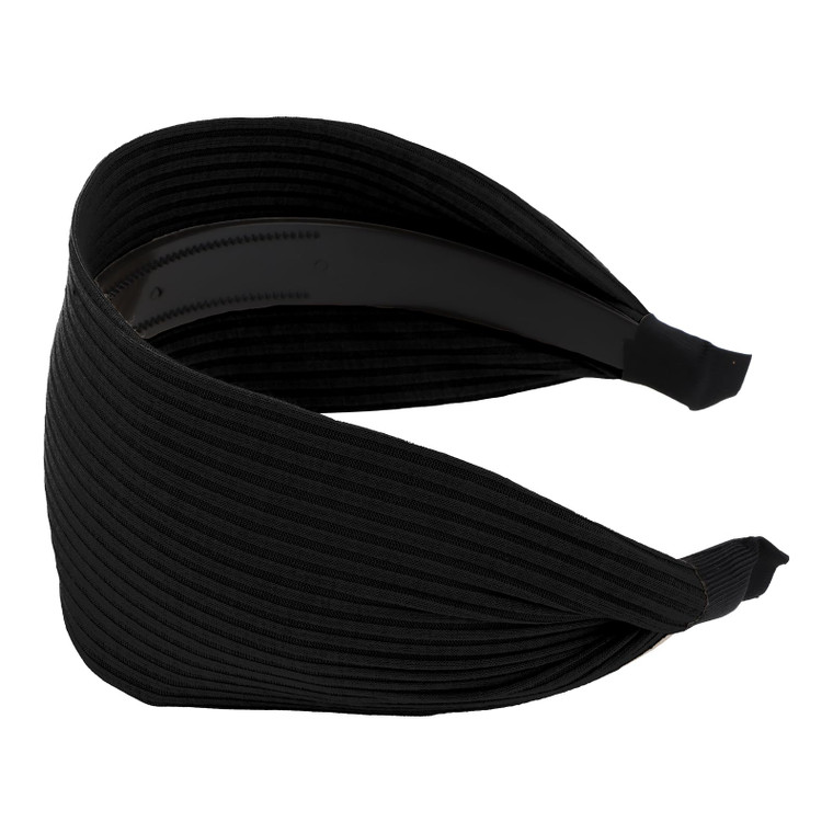 ACO-UINT Black Headband for Women, Boho Wide Headbands Thick Headbands with Teeth, Large Head Bands for Women's Hair Turban Hairbands Hair Accessorie