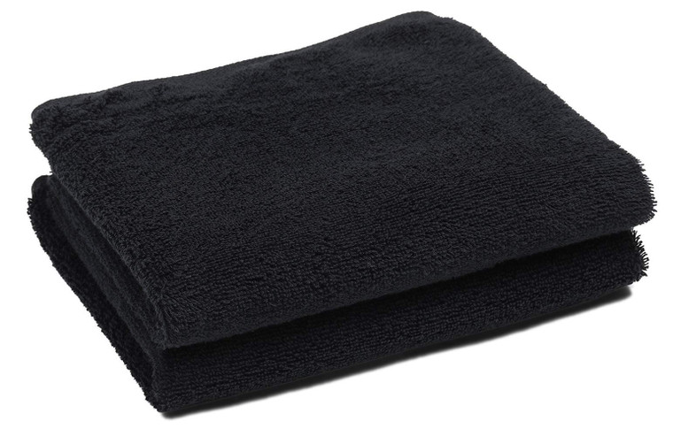 PERFEHAIR Black Salon Towels (2-Pack, 16 X 27 Inches)-Barber Hand Cotton Towel for Gym, Bath, Spa, Shaving, Shampoo