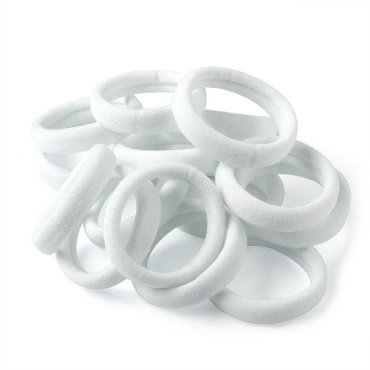 XIMA 60pcs Nylon Elastic Hair Ties Hair Ties Bands Rope No Crease Elastic Fabric Large Stretch Ouchless Ponytail Holders (60pcs-White(HT007-18))
