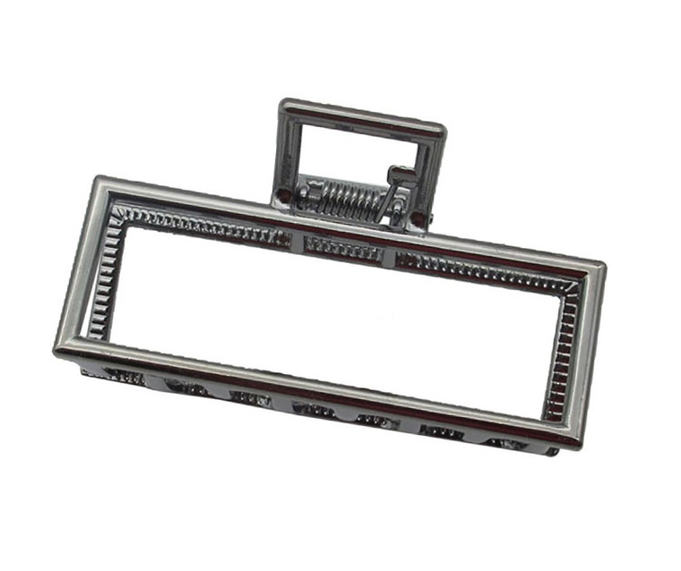 Vintage Metal Hair Claw Hair Jaw Clips Hair Clamp Accessories for Women (Rectangle, Black)