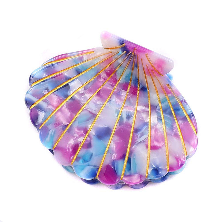 Shell Jaw Clip Hair Claw Clip Clamps Resin Hair Clips Marble Pattern Hairpins Hair Accessories for women Styling Hairdressing (Purple)