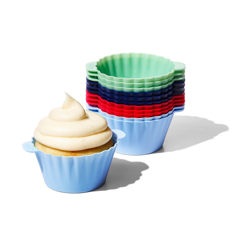 OXO Good Grips Silicone Baking Cups, Pack of 12, Reusable, BPA-Free, Dishwasher Safe, Non-Stick, Food Grade, Cupcake Cups, Muffin Cups, Cupcake Liner