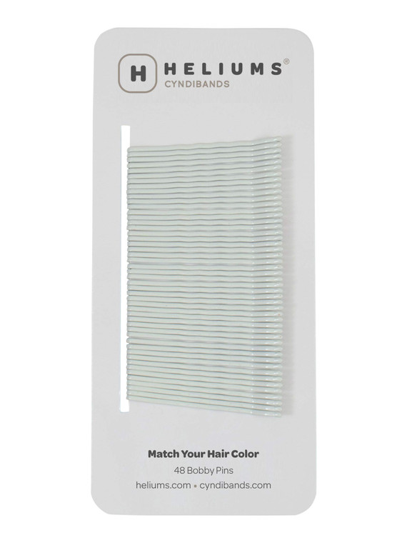 Heliums Bobby Pins - White - 2 Inch Wavy Hair Pins, Color Matched for Grey and Silver Hair, 48 Count