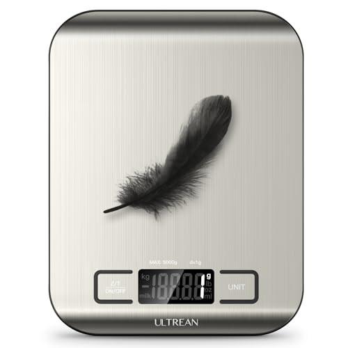 Ultrean Food Scale, Digital Kitchen Scale with LCD Display, Weight Grams and Ounces for Baking Cooking and Meal Prep, 6 Units with Tare Function, 304