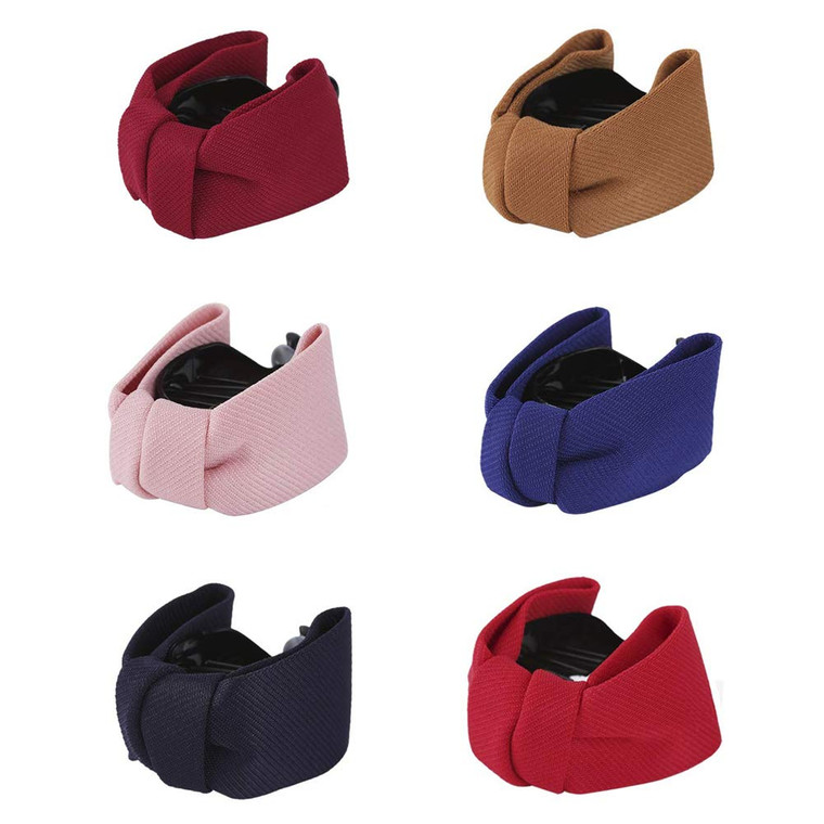 LOVEF 6 Pcs Korean Style Flower Hair Claw Solid Big Bows Hairpins Ties Ponytail Holder Headband Hair Clips Hair Accessories For Women Girls