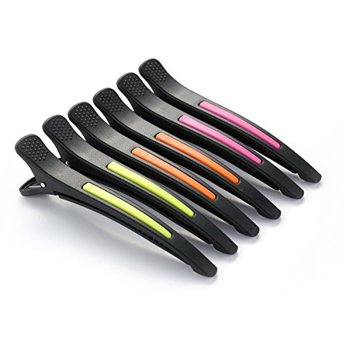 6Pcs/set Pinup Plastic Duck Bill Hair Clips for Sectioning Hair - Professional Non Slip Silicone band Clips Salon DIY Accessories Hairpins Hairgrip f