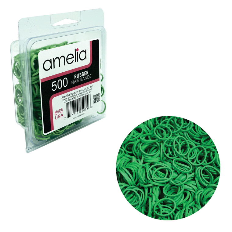 Amelia Beauty | 500 Count 1/2" Rubber Bands | Premium US Made Rubber Hair Ties | Ideal for Ponytails, Braids & Beards | Strong All Day Hold | Conveni
