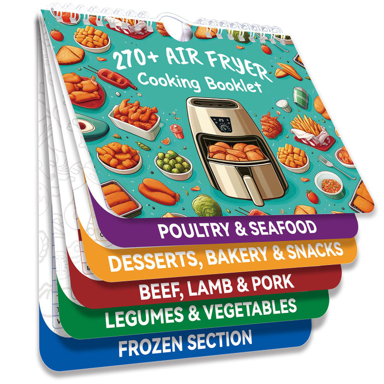 270+ Foods Air Fryer Cooking Guide Magnetic, Air Fryer Cheat Sheet Magnets Cooking Guide Booklet, Air Fryer Accessories for Air Fryer Cooking Guide F