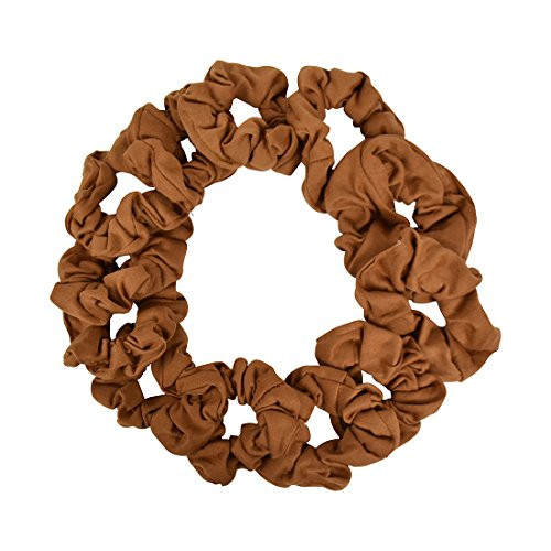 12 Pack Solid Hair Ties Scrunchies (Camel)