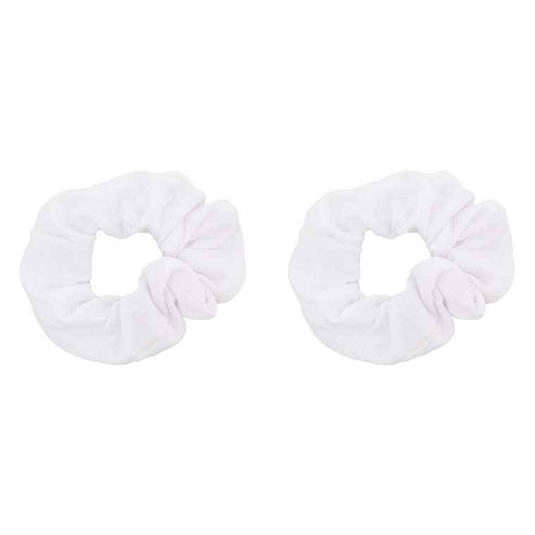 Set of 2 Solid Scrunchies (White)