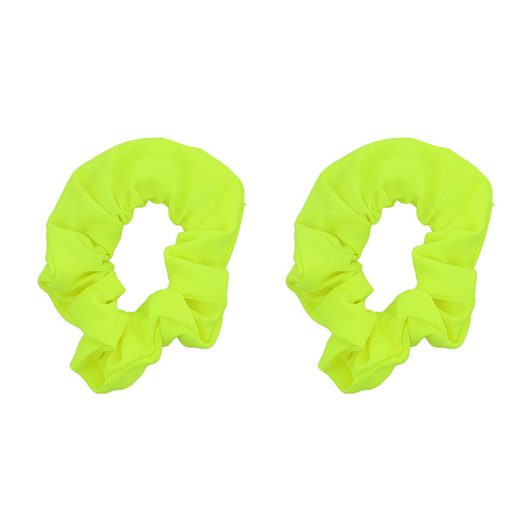 Set of 2 Solid Scrunchies (Neon Yellow)