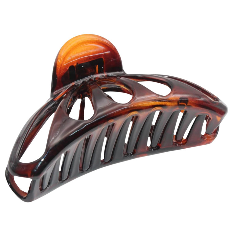 Parcelona French Large Raindrop 4" Celluloid No Slip Grip Durable Jaw Hair Claw Clip for Women and Girl, Made in France (Tortoise Shell)