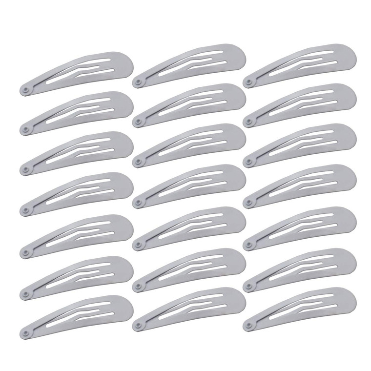 Motanar 50 Pack of Snap Hair Clips Hair Barrettes for Kids, Girls and Women, 50 mm (Silver)