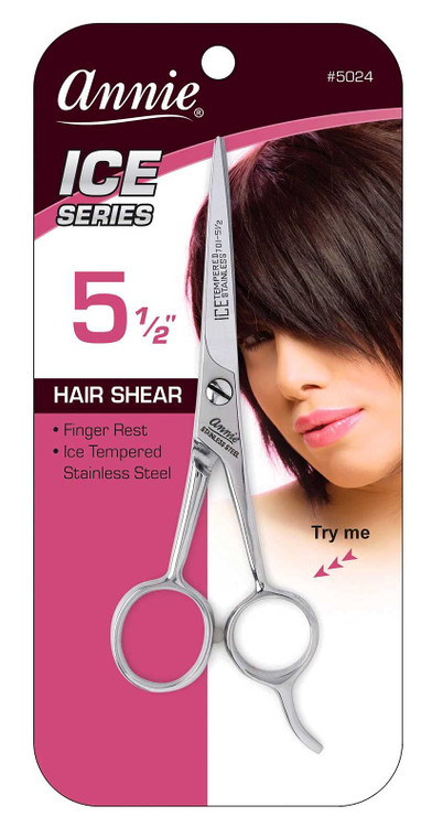 ANNIE 5 1/2" ICE HAIR SHEAR STAINLESS STEEL SILVER #5024 CUT SCISSORS