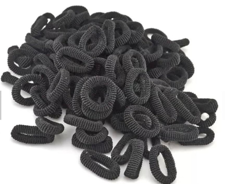 144pcs Soft Hair Elastics, Small Ponytail Holders & Hair Accessories Set for Girls, Toddlers, & Women - Ouchless Bands, Mini Ties & More! (Black & Wh