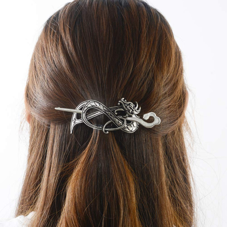 Viking Celtic Hair Slide Hairpins- Viking Hair Accessories Celtic Knot Hair Barrettes Antique Silver Hair Sticks Irish Hair Decor for Long Hair Jewel