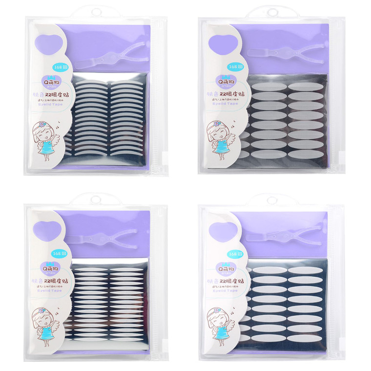 1344Pcs/4Pack Double Eyelid Tape Stickers Strips, One/Two Side Sticky Medical Fiber, Perfect for Hooded, Droopy, Uneven, Mono-Eyelid
