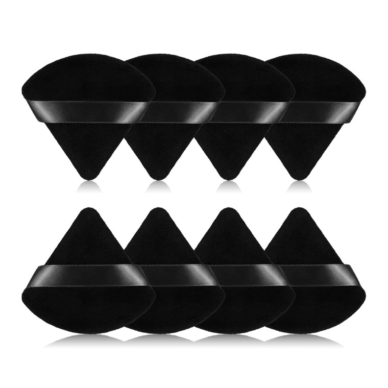 8Pcs of Triangular Powder Puff Makeup Sponges, Made of Super-soft Velvet, Designed for Contouring, Eye, and Corner, Beauty Blender Foundation Mixing