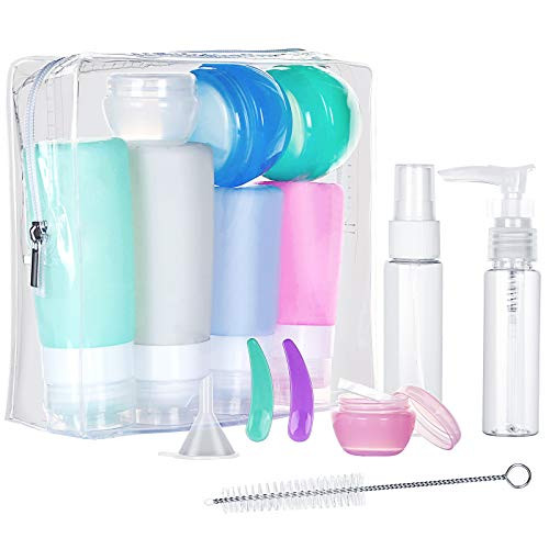 Benbilry 16 Pack Travel Bottles Set for Toiletries, TSA Approved Travel Size Leak Proof Containers, Silicone Squeezable Shampoo and Conditioner Bottl