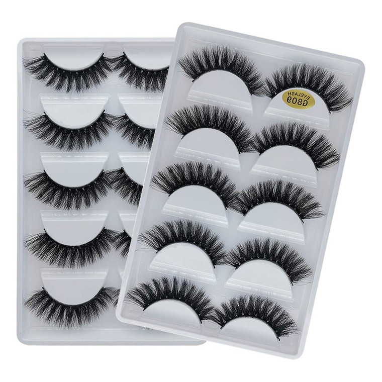?Vayator 10 Pairs/Set 3D Mink Lashes Natural False Eyelashes Dramatic Volume Fake Lashes Makeup Eyelash Extension Silk Eyelashes (G809)